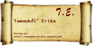 Tamaskó Erika névjegykártya